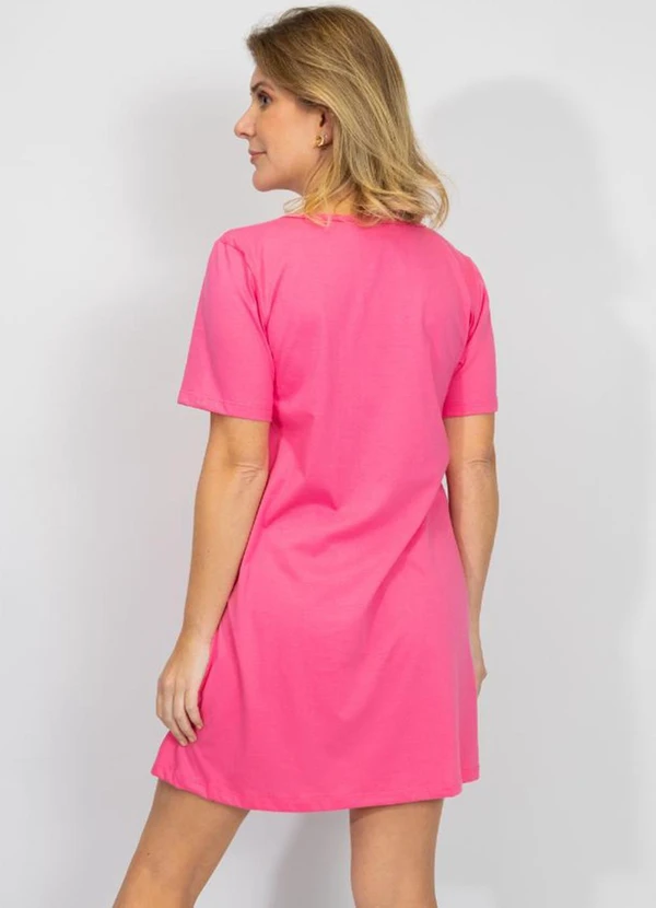 Piante Pijamas - Camisola Manga Curta Algodão Girl Boss Pink 2