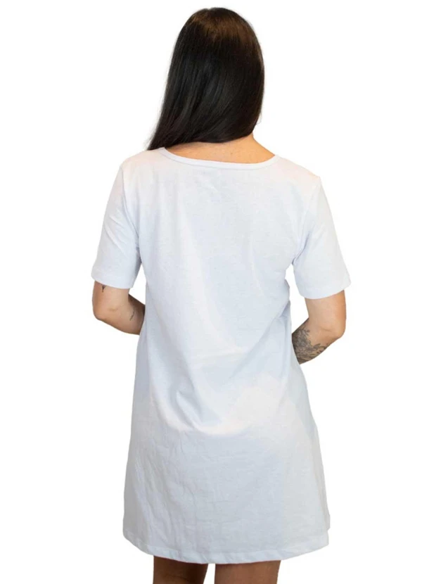 Piante Pijamas - Camisola Manga Curta Algodão Lhamaste Branco 2