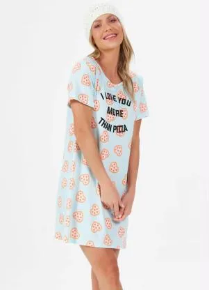 Espaço Pijama - Camisola Manga CurtaAzul - ESPAÇO PIJAMA