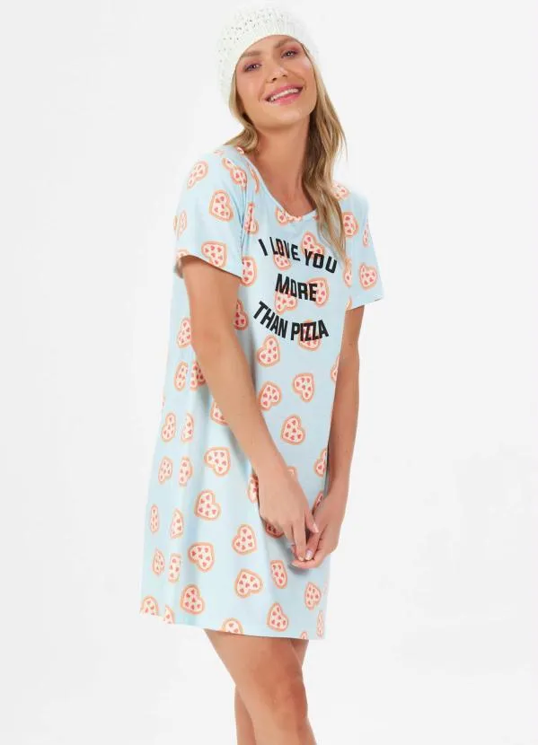 Espaço Pijama - Camisola Manga CurtaAzul