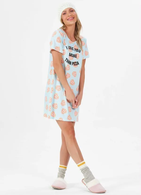 Espaço Pijama - Camisola Manga CurtaAzul 3