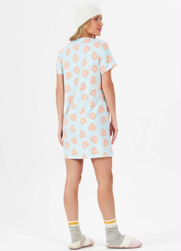 Espaço Pijama - Camisola Manga CurtaAzul 4