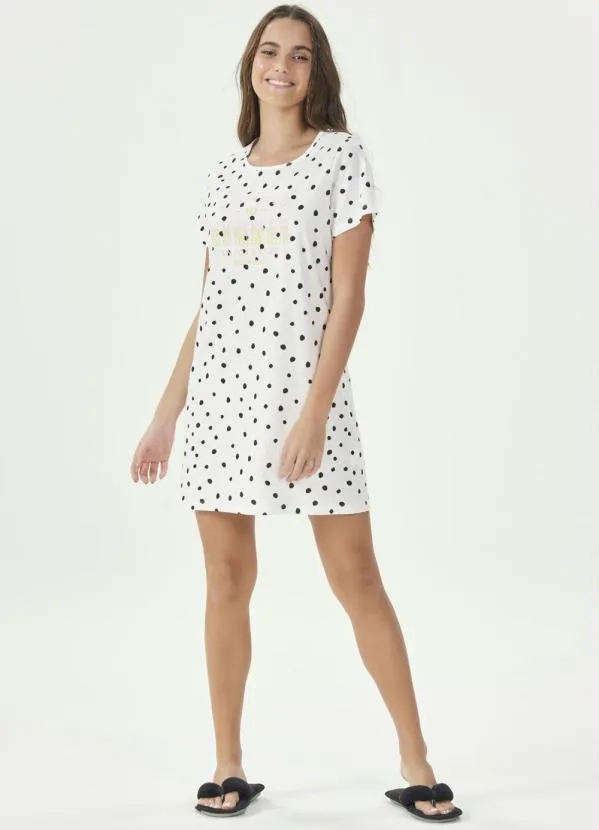 Espaço Pijama - Camisola Manga Curta Bege 3