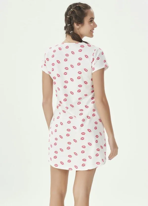 Espaço Pijama - Camisola Manga Curta Bege 2