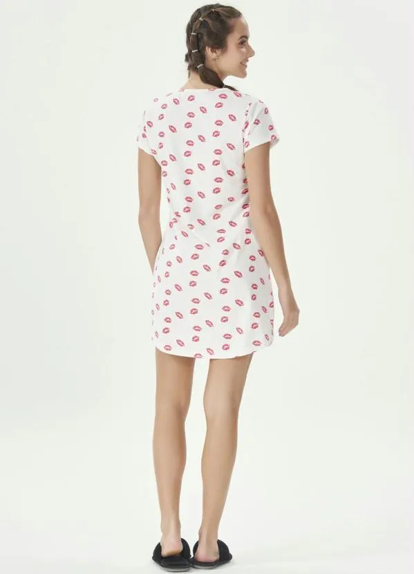 Espaço Pijama - Camisola Manga Curta Bege 4