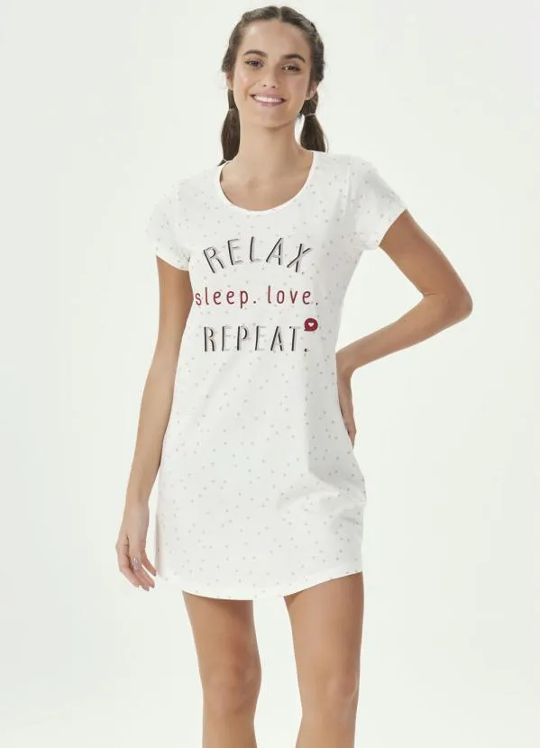 Espaço Pijama - Camisola Manga Curta Bege