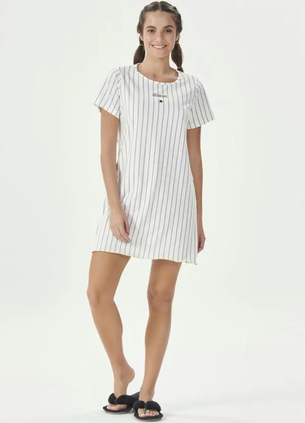 Espaço Pijama - Camisola Manga Curta Bege 3