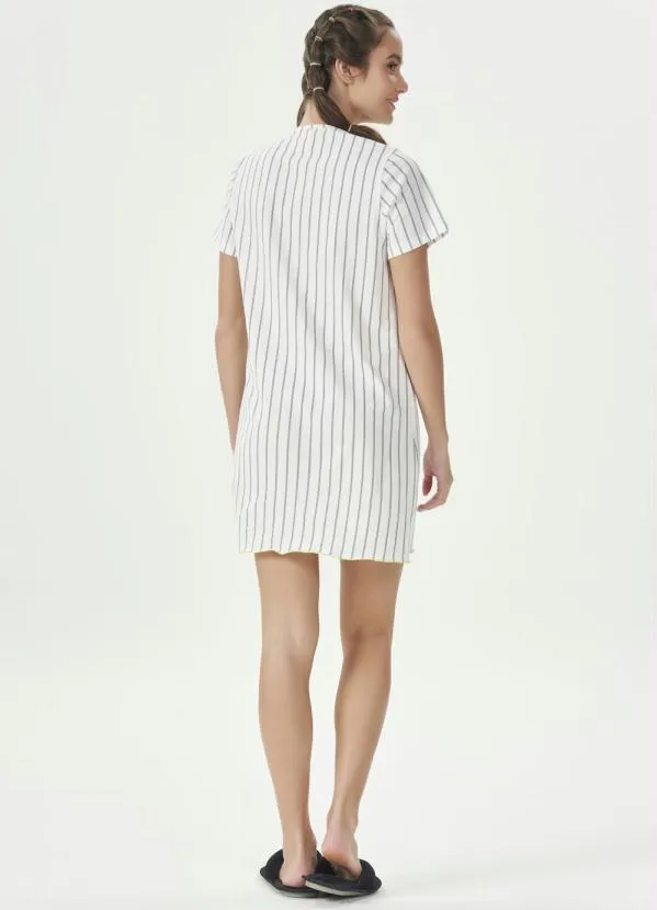 Espaço Pijama - Camisola Manga Curta Bege 4