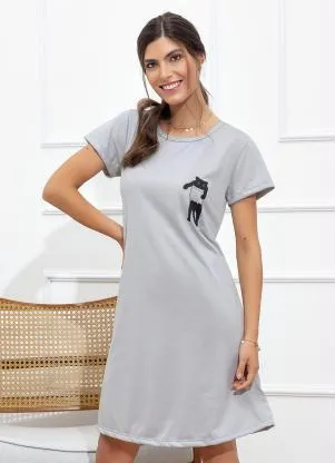 Alma Dolce - Camisola Manga Curta Cinza - ALMA DOLCE