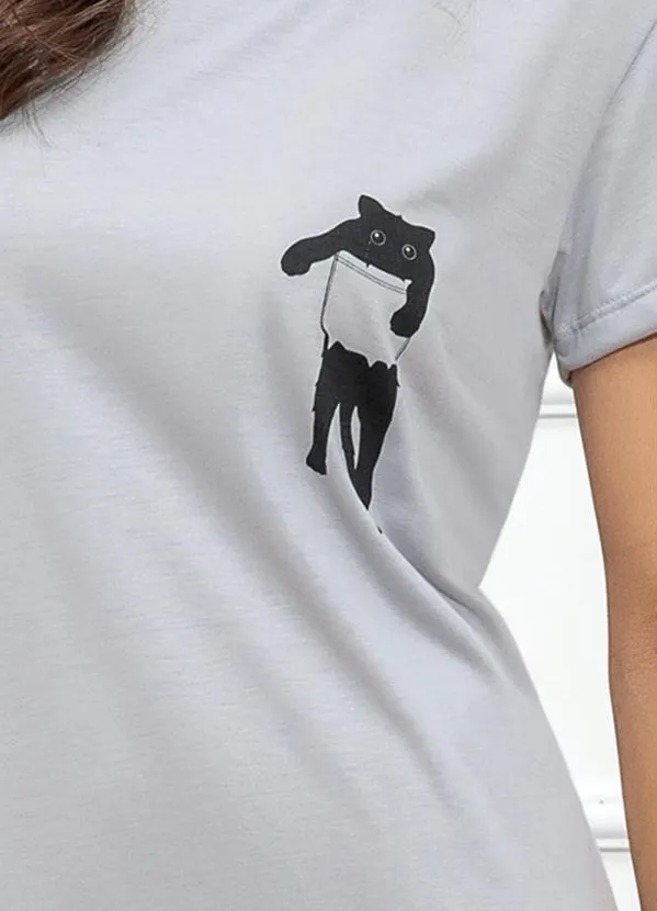 Alma Dolce - Camisola Manga Curta Cinza 3