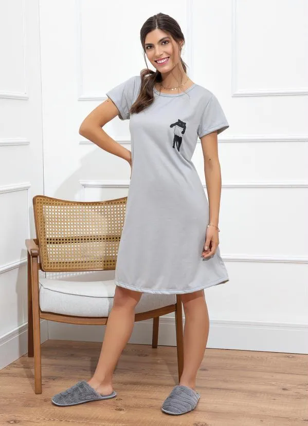 Alma Dolce - Camisola Manga Curta Cinza 4