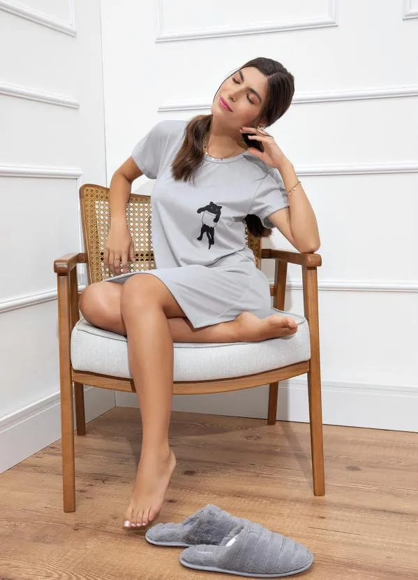 Alma Dolce - Camisola Manga Curta Cinza 6