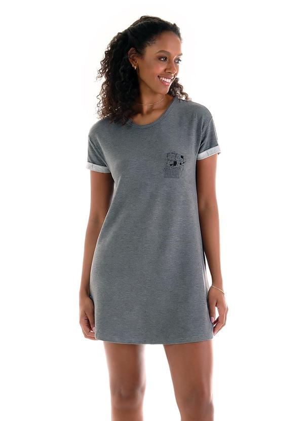 Zee Rucci - Camisola Manga Curta Dobrada Cinza