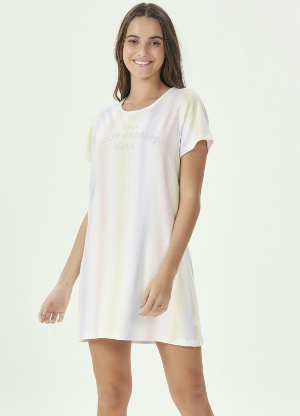 Espaço Pijama - Camisola Manga Curta Listras Manchadas