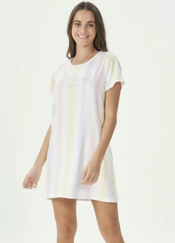 Espaço Pijama - Camisola Manga Curta Listras Manchadas