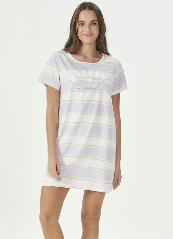 Espaço Pijama - Camisola Manga Curta Listras