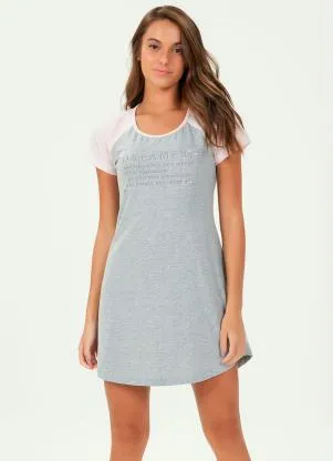 Espaço Pijama - Camisola Manga Curta Mescla - ESPAÇO PIJAMA