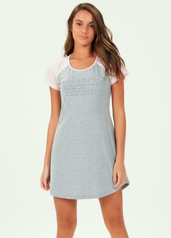 Espaço Pijama - Camisola Manga Curta Mescla
