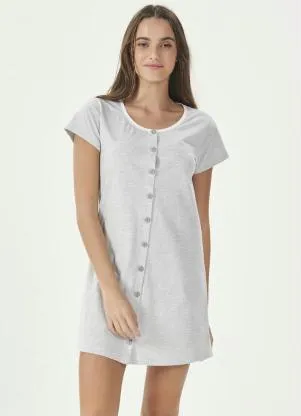 Espaço Pijama - Camisola Manga Curta Mescla - ESPAÇO PIJAMA