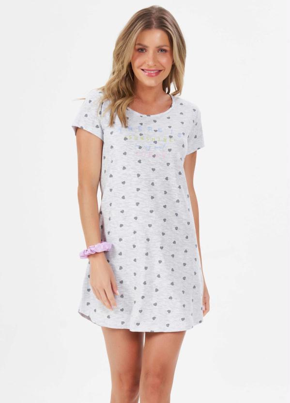 Espaço Pijama - Camisola Manga Curta Mescla