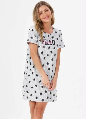 Espaço Pijama - Camisola Manga Curta Mescla - ESPAÇO PIJAMA