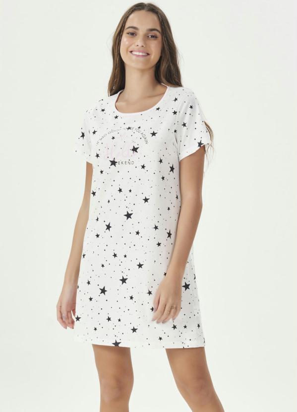 Espaço Pijama - Camisola Manga Curta Off White