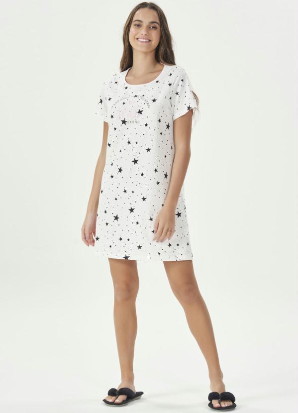 Espaço Pijama - Camisola Manga Curta Off White 3