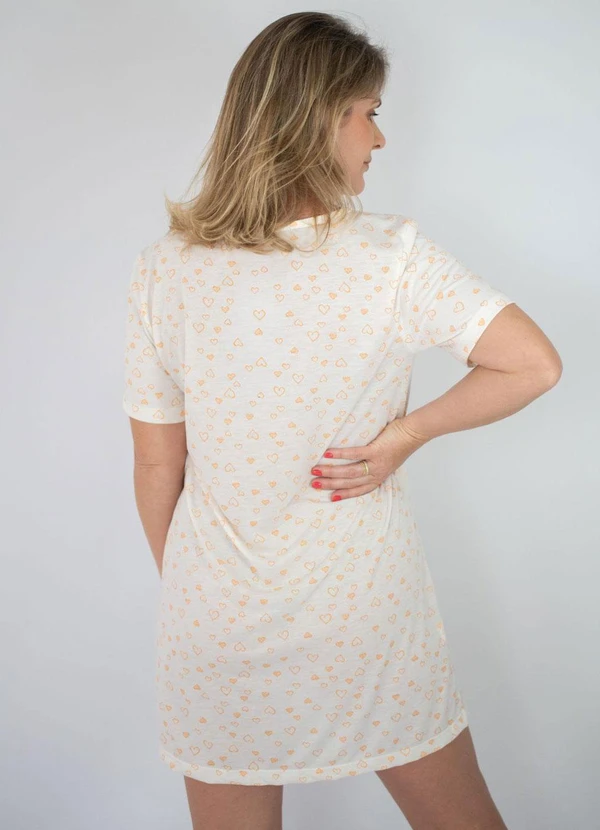 Piante Pijamas - Camisola Manga Curta Poliviscose Coração Laranja 2