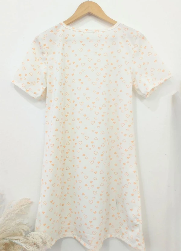 Piante Pijamas - Camisola Manga Curta Poliviscose Coração Laranja 5