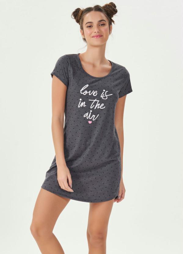 Espaço Pijama - Camisola Manga Curta Preto 1