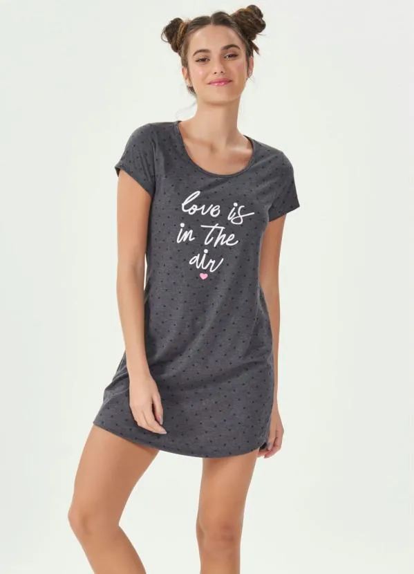 Espaço Pijama - Camisola Manga Curta Preto