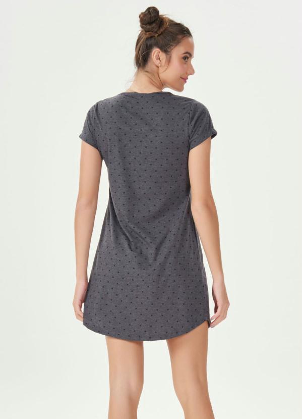 Espaço Pijama - Camisola Manga Curta Preto 2