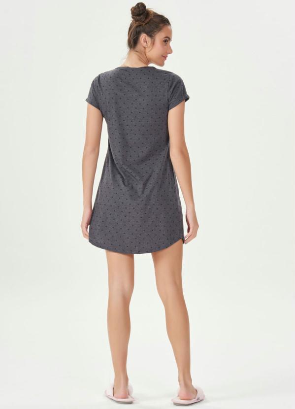 Espaço Pijama - Camisola Manga Curta Preto 4