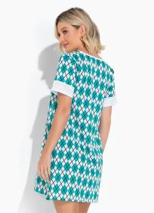 Alma Dolce - Camisola Manga Curta Verde e Branco - ALMA DOLCE