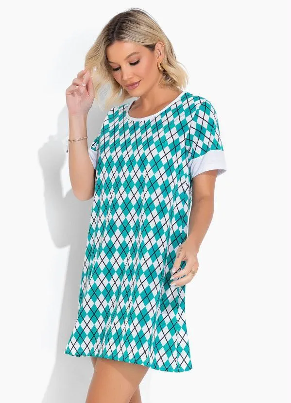 Alma Dolce - Camisola Manga Curta Verde e Branco