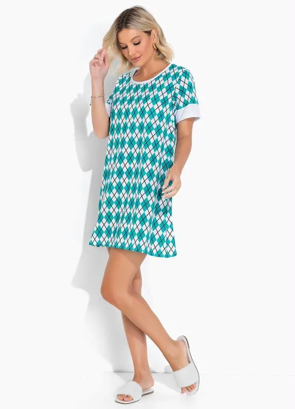 Alma Dolce - Camisola Manga Curta Verde e Branco 3