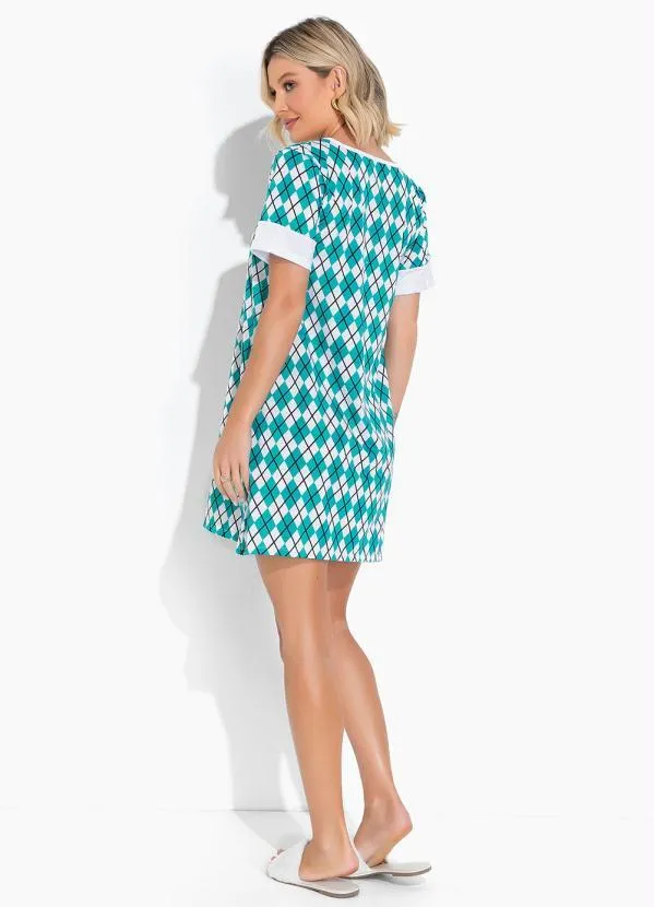 Alma Dolce - Camisola Manga Curta Verde e Branco 4