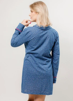 Piante Pijamas - Camisola Manga Longa Algodão Azul - PIANTE PIJAMAS