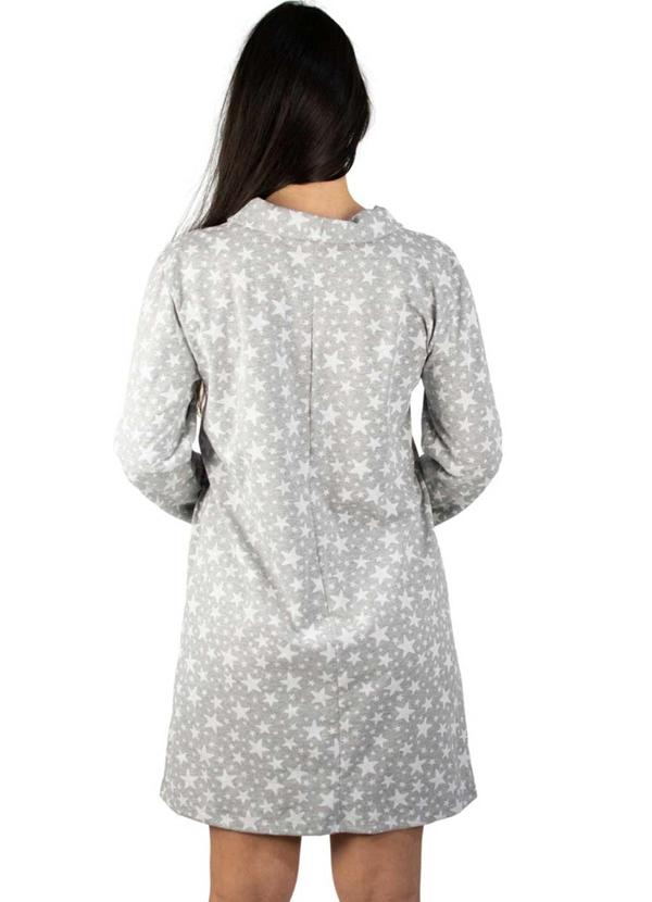 Piante Pijamas - Camisola Manga Longa Algodão Estrelinhas Cinza 2