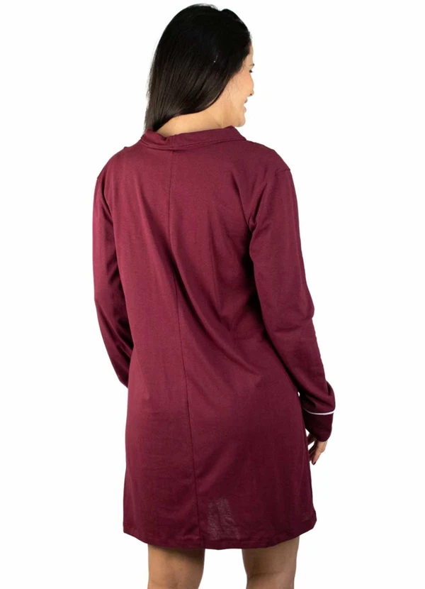 Piante Pijamas - Camisola Manga Longa Algodão Vermelho 2