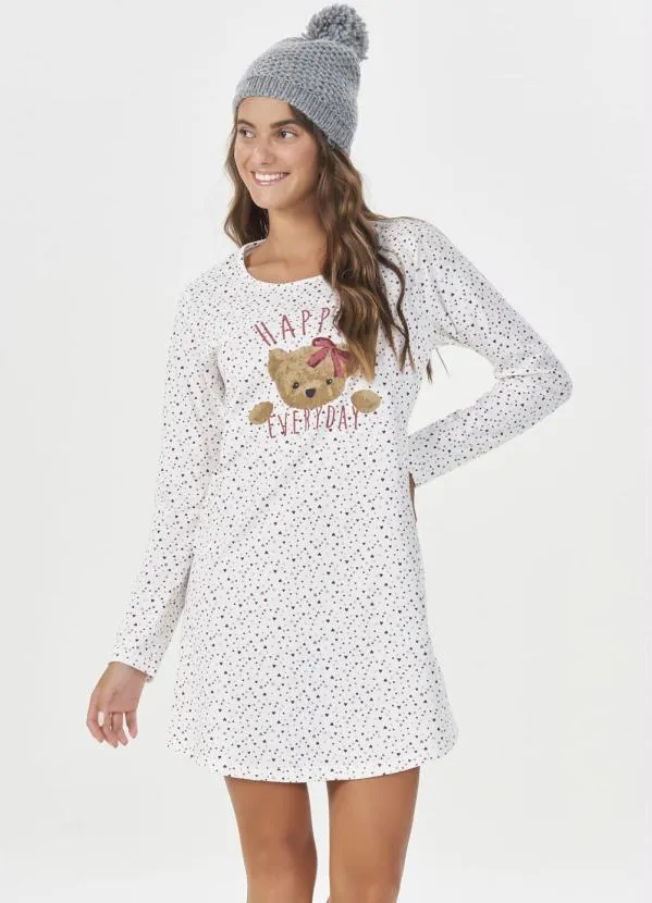Espaço Pijama - Camisola Manga Longa Bege