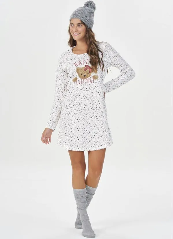 Espaço Pijama - Camisola Manga Longa Bege 3