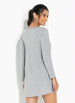 Alma Dolce - Camisola Manga Longa com Renda Cinza - ALMA DOLCE