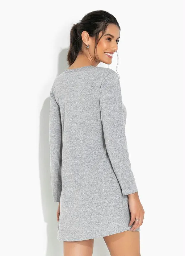 Alma Dolce - Camisola Manga Longa com Renda Cinza 2