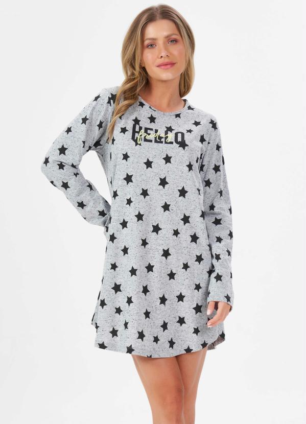 Espaço Pijama - Camisola Manga Longa Mescla