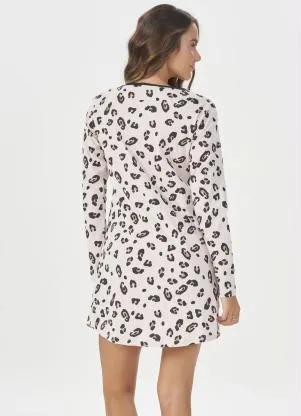 Espaço Pijama - Camisola Manga Longa Onça - ESPAÇO PIJAMA