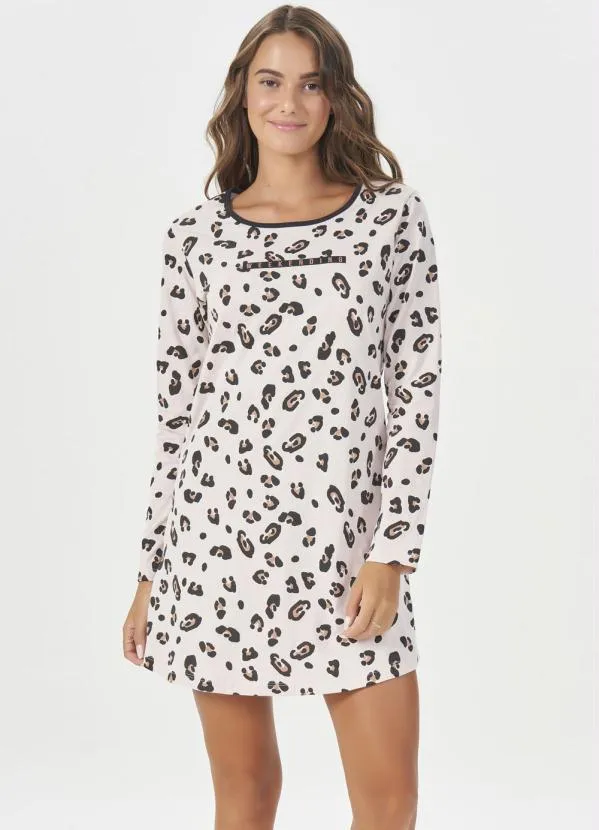Espaço Pijama - Camisola Manga Longa Onça