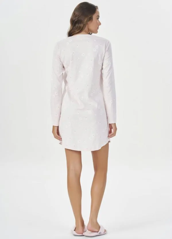 Espaço Pijama - Camisola Manga Longa Rosa Claro 4