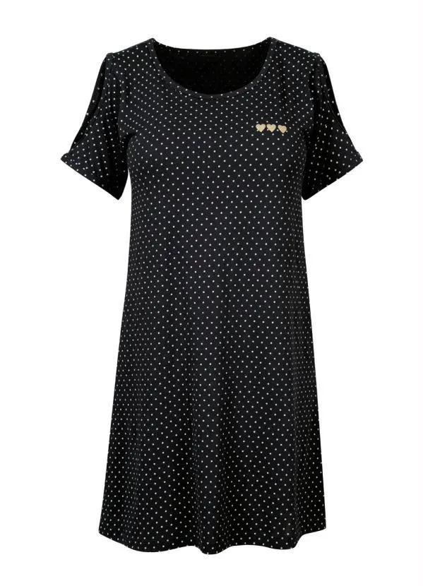 Queima Estoque - Camisola Preta com Poá e Recorte Vazado na Manga 6