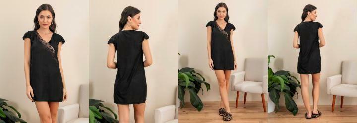 Camisola Preto em Canelado